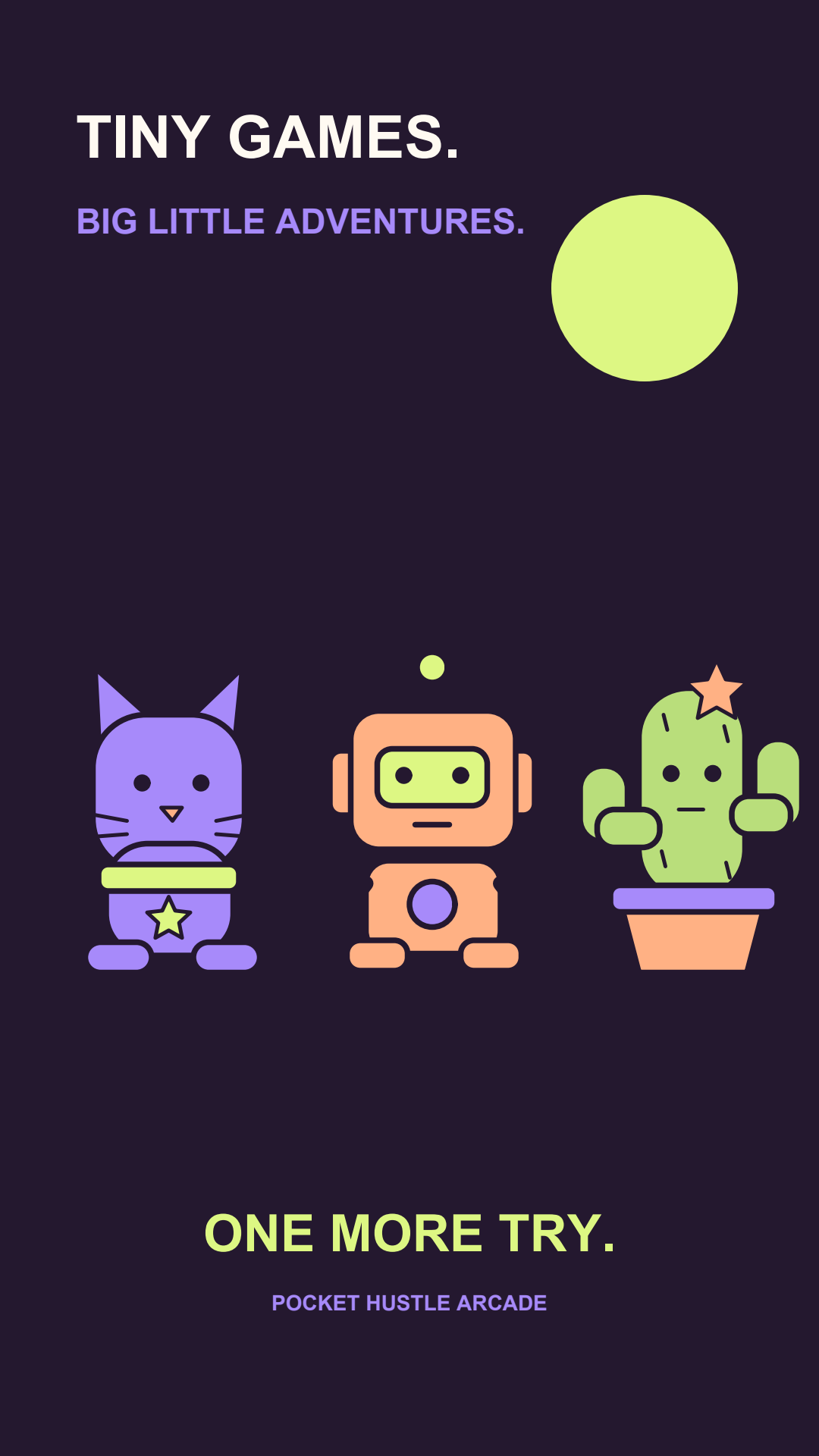 Pocket Crew phone wallpaper with all three characters on a dark purple background